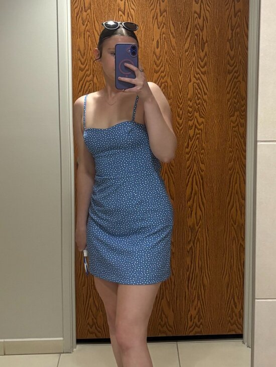 French Connection Dresses & Skirts - French Connection Strapless Tie Back Blue and White Floral Pattern Mini Dress XS